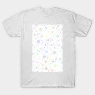 Light and Subtle Multicolored Pastel Bubbles Froth Vector Pattern T-Shirt